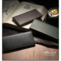 ABIES L.P. 角シボ型押し牛革　 長財布