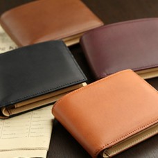 Conceria800 イタリアンバケッタレザー 二つ折り財布（小銭入れつき）